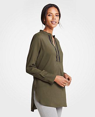 Ann Taylor Contrast Piped Tunic