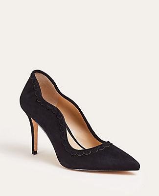 Ann Taylor Mila Wavy Suede Pumps