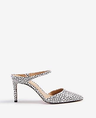Ann Taylor Jodie Snakeskin Print Leather Mule Pumps