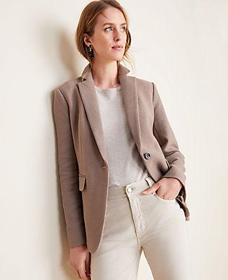 Ann Taylor Tweed One Button Blazer