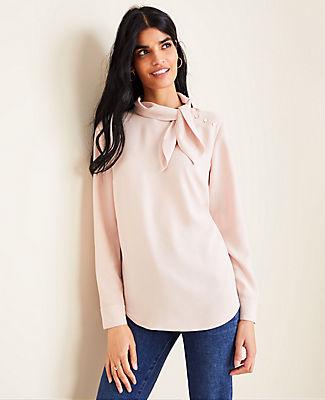 Ann Taylor Scarf Neck Blouse