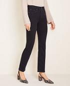 Ann Taylor Curvy Sculpting Pockets High Waist Straight Leg Jeans In Black Wash