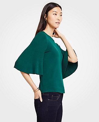 Ann Taylor Pleated Sleeve Sweater