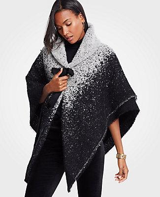 Ann Taylor Shawl Collar Tie Poncho