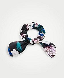 Ann Taylor Floral Bow Tie Scrunchie