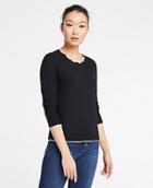 Ann Taylor Scallop Neck Tipped Sweater
