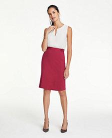 Ann Taylor Button Tab Seamed Pencil Skirt