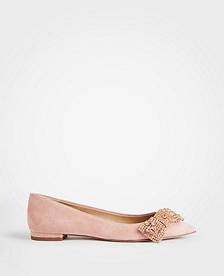 Ann Taylor Camila Sequin Bow Flats