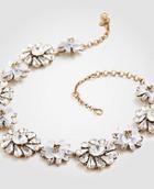 Ann Taylor Sequin Crystal Floral Statement Necklace