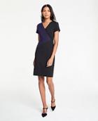 Ann Taylor Colorblock V-neck Ponte Knit Sheath Dress