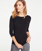 Ann Taylor 3/4 Sleeve Boatneck Luxe Tee