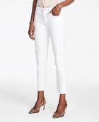 Ann Taylor Frayed Straight Crop Jeans In Optic White