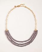 Ann Taylor Triple Strand Glass Necklace
