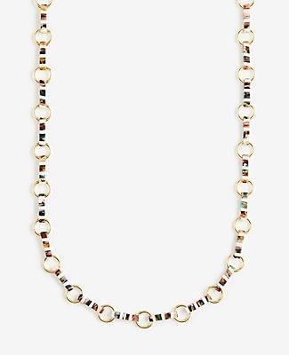 Ann Taylor Striped Acetate Station Necklace