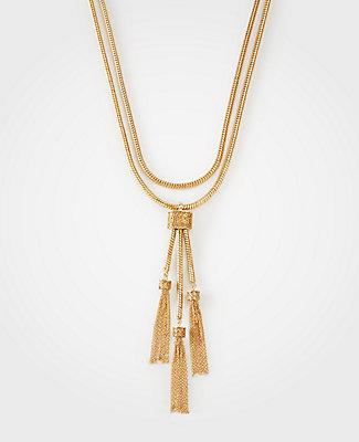 Ann Taylor Layered Tassel Necklace
