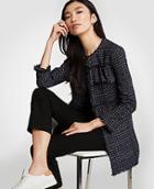 Ann Taylor Ruffle Tweed Long Jacket