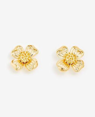 Ann Taylor Metal Flower Stud Earrings