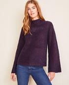 Ann Taylor Boucle Flare Sleeve Cozy Sweater