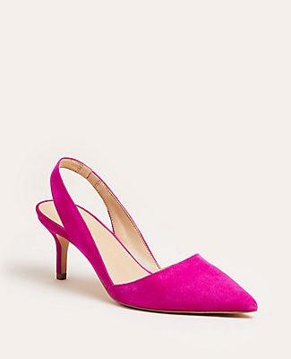 Ann Taylor Alexia Suede Slingback Pumps