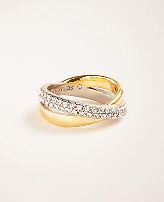 Ann Taylor Two Tone Pave Ring