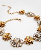 Ann Taylor Sequin Floral Crystal Necklace