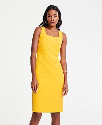 Ann Taylor Doubleweave Square Neck Sheath Dress