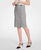 Ann Taylor Tweed Button Waist Pencil Skirt