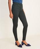 Ann Taylor Sateen High Rise Performance Stretch Skinny Jeans In Dark Tea Green