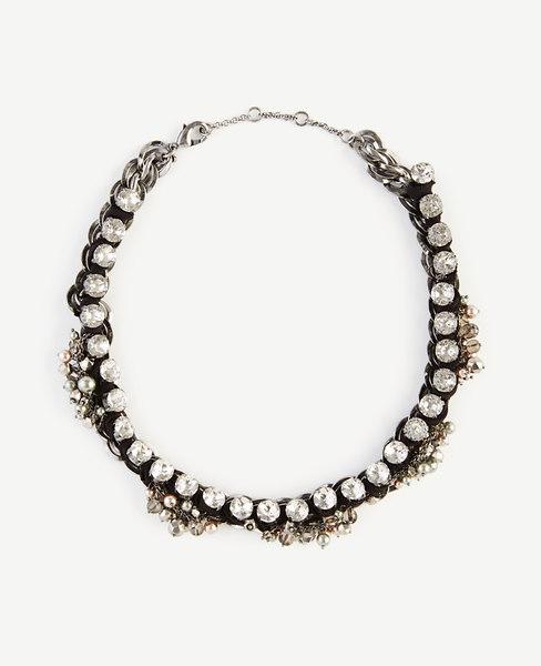 Ann Taylor Ribbon Chain Statement Necklace