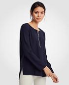 Ann Taylor Step Hem Zip Tunic