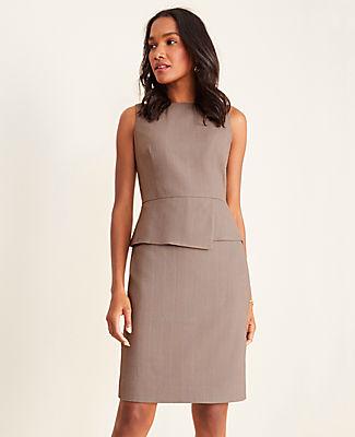 Ann Taylor Glen Plaid Peplum Sheath Dress