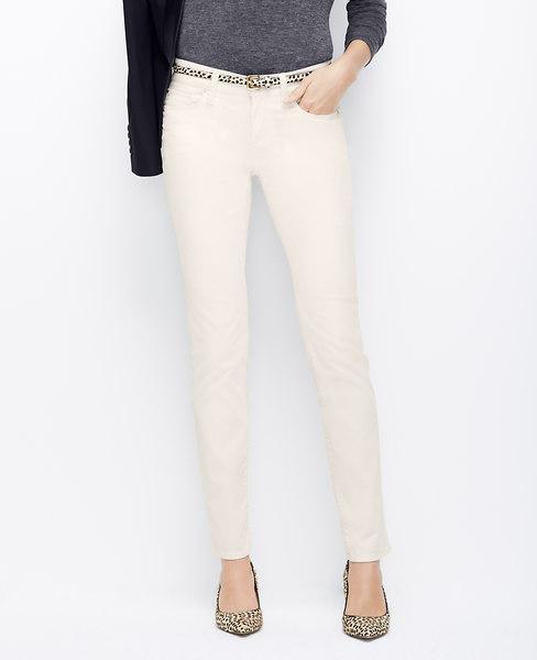 Ann Taylor Modern Slim Corduroy Pants, Winter White - Size 0