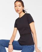 Ann Taylor Lace Trim Ponte Top