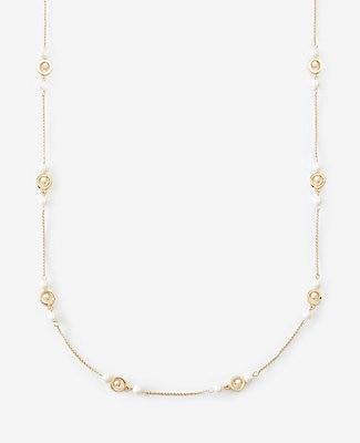 Ann Taylor Halo Pearlized Station Necklace