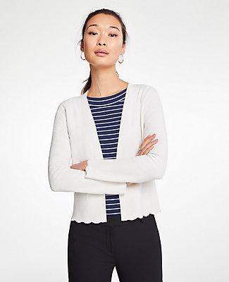 Ann Taylor Scalloped Dress Cardigan