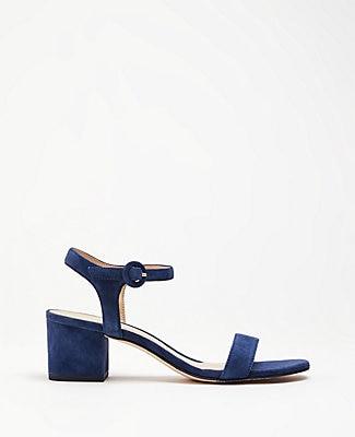 Ann Taylor Kennedy Suede Block Heel Sandals