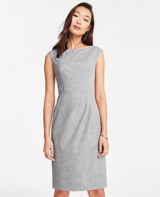 Ann Taylor Crosshatch Boatneck Sheath Dress