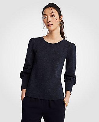 Ann Taylor Puff Sleeve Sweatshirt