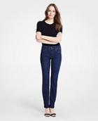 Ann Taylor Performance Stretch Boot Cut Jeans In Classic Mid Indigo Wash