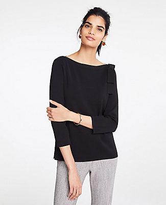 Ann Taylor Shoulder Bow Boatneck Sweater