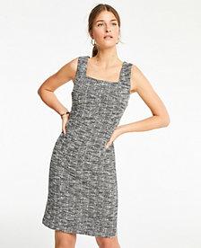 Ann Taylor Square Neck Knit Ponte Sheath Dress