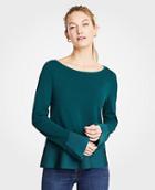 Ann Taylor Flare Sleeve Boatneck Sweater