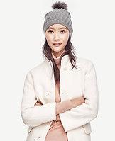 Ann Taylor Ribbed Pom Pom Hat