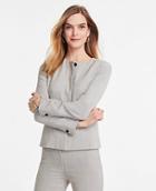 Ann Taylor The Crew-neck Jacket In Crosshatch
