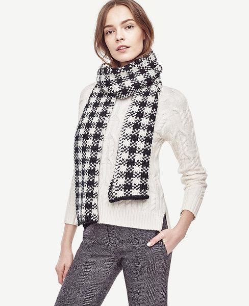 Ann Taylor Houndstooth Sweater Scarf