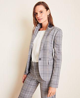 Ann Taylor The One-button Blazer In Windowpane