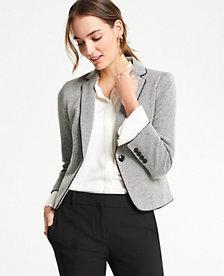 Ann Taylor Piped Herringbone Jacket
