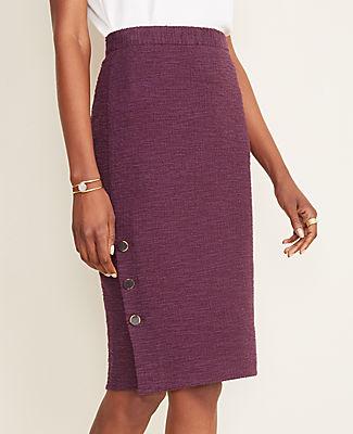Ann Taylor Textured Button Pencil Skirt