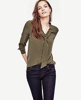 Ann Taylor Removable Tie Silk Blouse