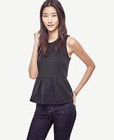 Ann Taylor Double Faced Peplum Top